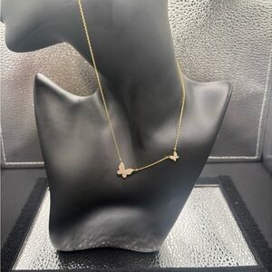 Elegant Gold Sterling Silver Butterfly Necklace